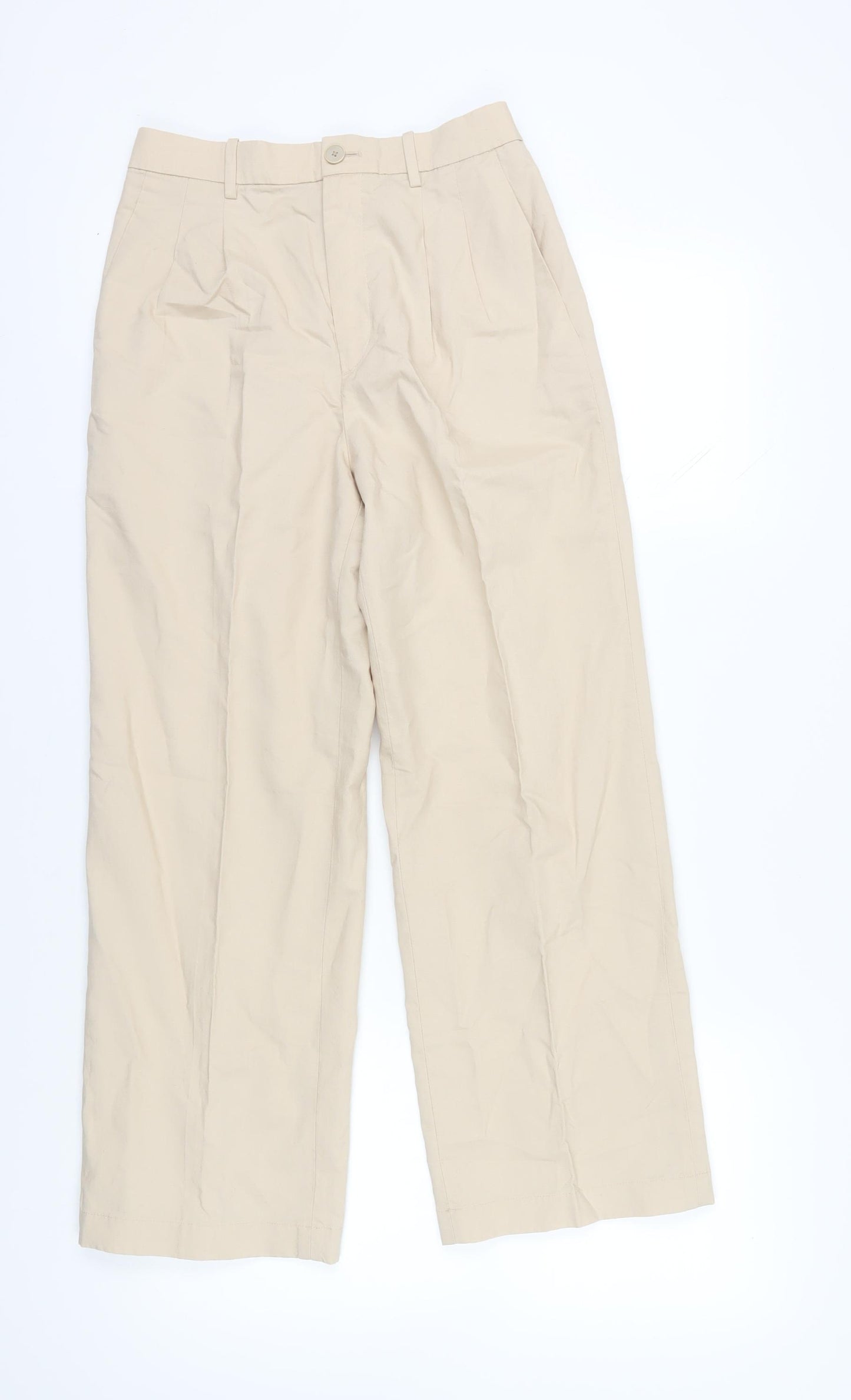 Uniqlo Women's Beige Wide-Leg Trousers S