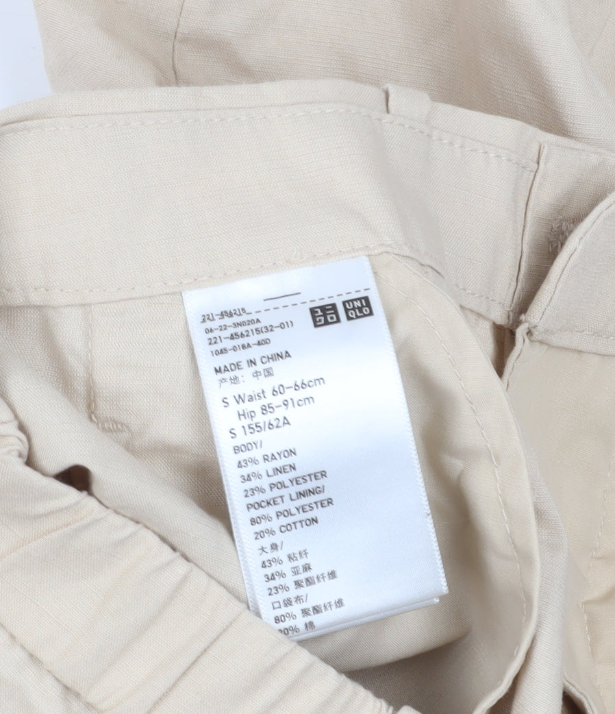 Uniqlo Women's Beige Wide-Leg Trousers S