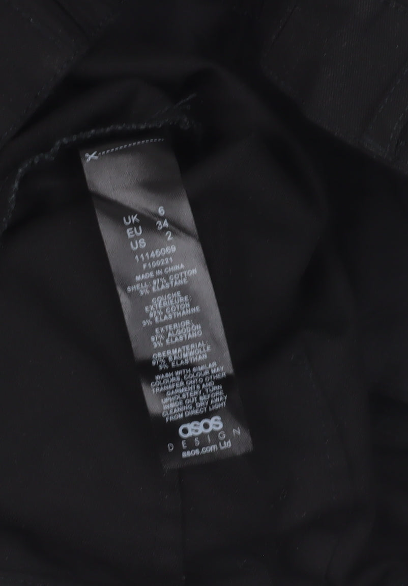 ASOS DESIGN Women's Black Maternity Shorts, Size 6