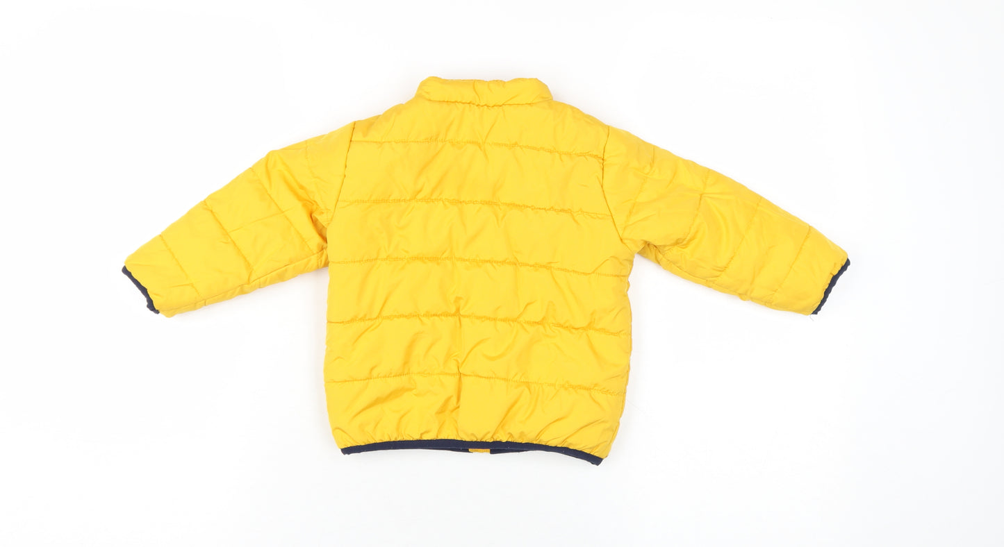 JoJo Maman Bébé Yellow Boys Puffer Jacket 2-3 Years