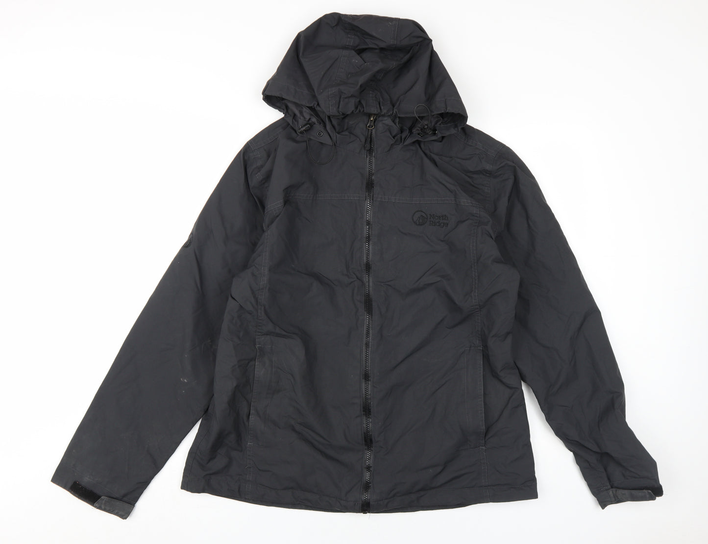 North Ridge Women's Black Rain Coat Jacket Size 16