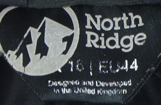 North Ridge Women's Black Rain Coat Jacket Size 16