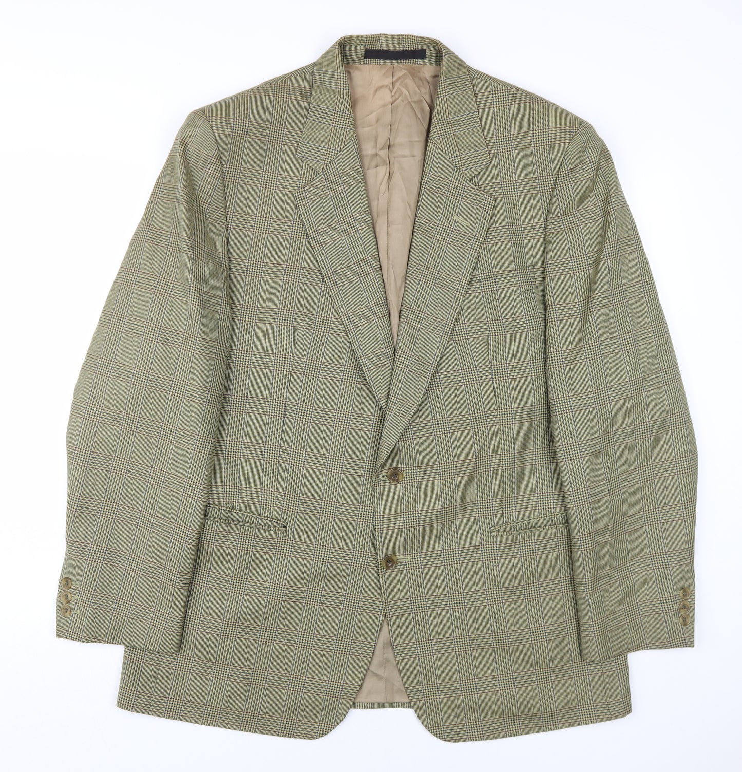 Simpson Men's Brown Check Blazer, Size 44R, Formal