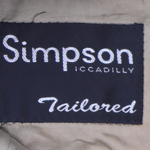 Simpson Men's Brown Check Blazer, Size 44R, Formal
