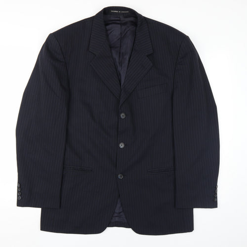 Centaur Men's Black Pinstripe Blazer, Size 38R, Classic