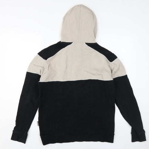 GoodForNothing Unisex Hoodie M Black Beige Colourblock