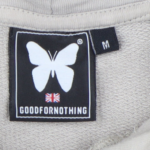 GoodForNothing Unisex Hoodie M Black Beige Colourblock