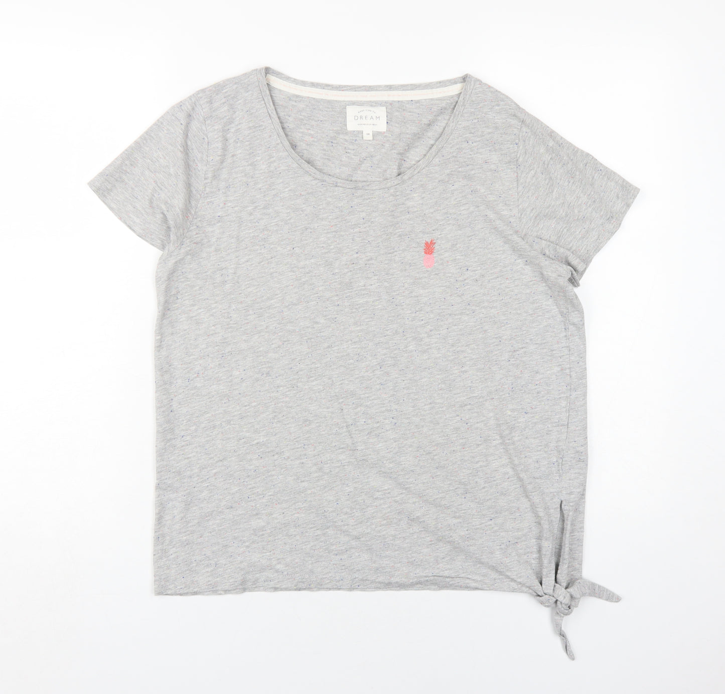Next Women’s Grey Pyjama Top Size 10 with Bow Accent