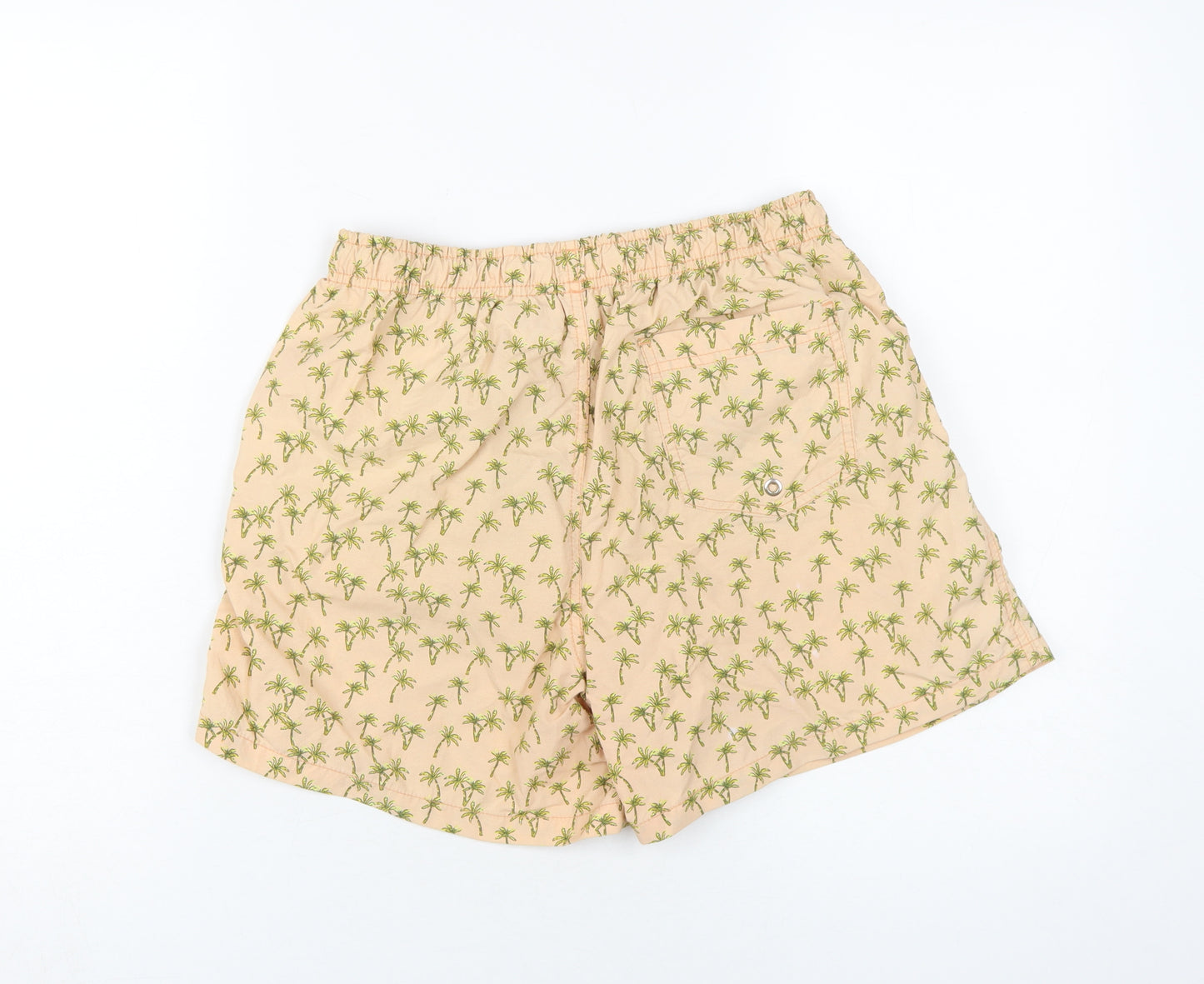 Zara Men's Beige Swim Shorts Size M with Floral Print
