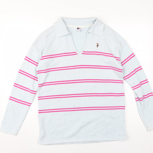 U.S. Polo Assn. Women's Blue Striped Pullover Jumper S