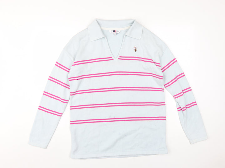 U.S. Polo Assn. Women's Blue Striped Pullover Jumper S