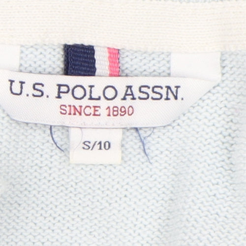 U.S. Polo Assn. Women's Blue Striped Pullover Jumper S