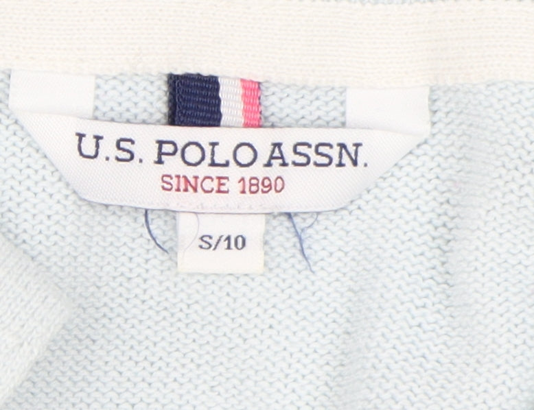 U.S. Polo Assn. Women's Blue Striped Pullover Jumper S