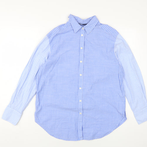 Marks and Spencer Women's Blue Button-Up Shirt 10