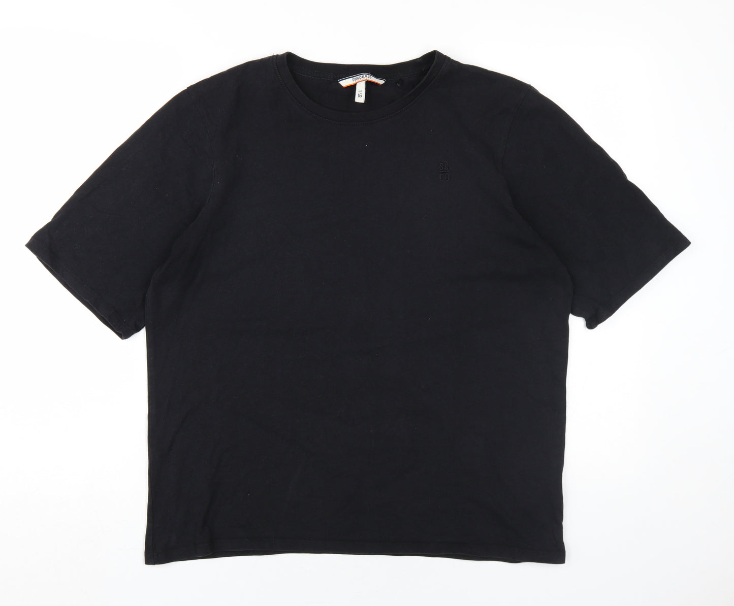 SoulCal Unisex Black T-Shirt, Size 16, Crew Neck
