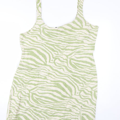 ASOS DESIGN Women Green Animal Print Sleeveless Dress