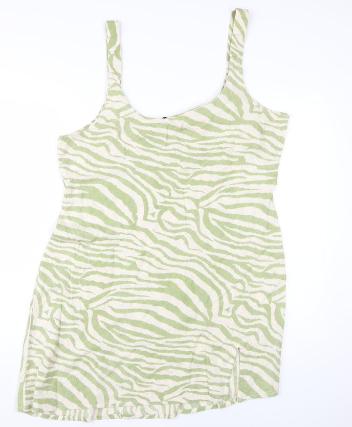 ASOS DESIGN Women Green Animal Print Sleeveless Dress