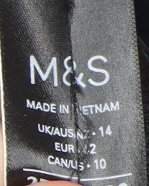 Marks and Spencer Women's Black Quilted Coat Size 14