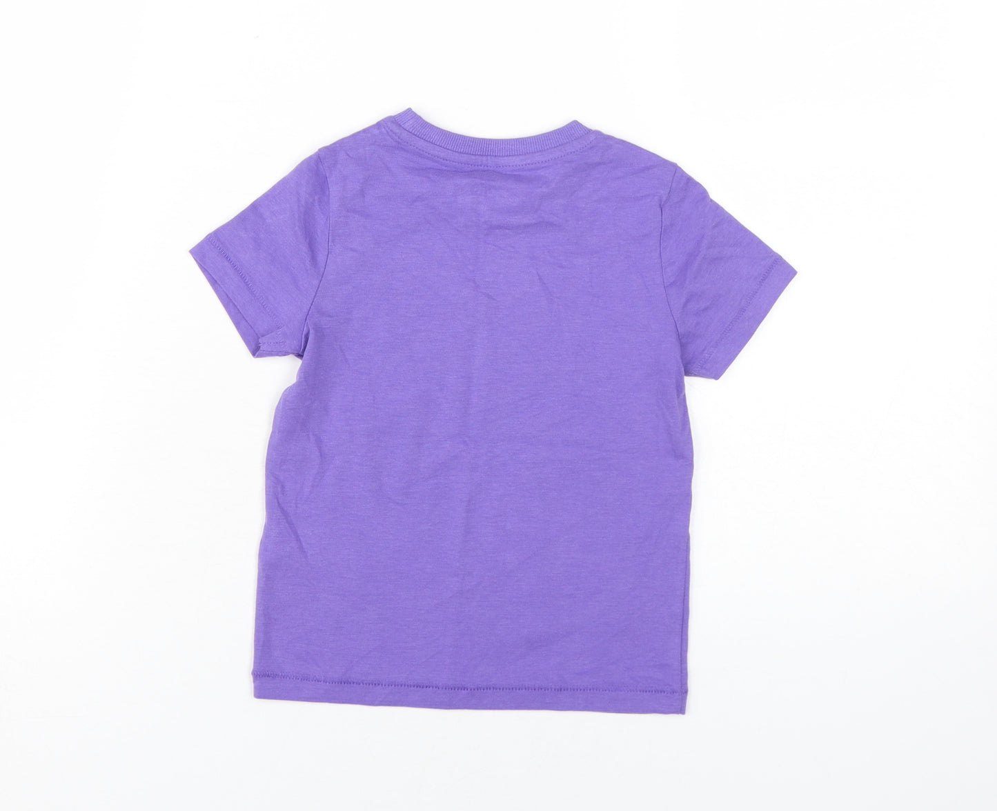 Marks and Spencer Girls Purple T-Shirt 3-4 Years Graphic Print