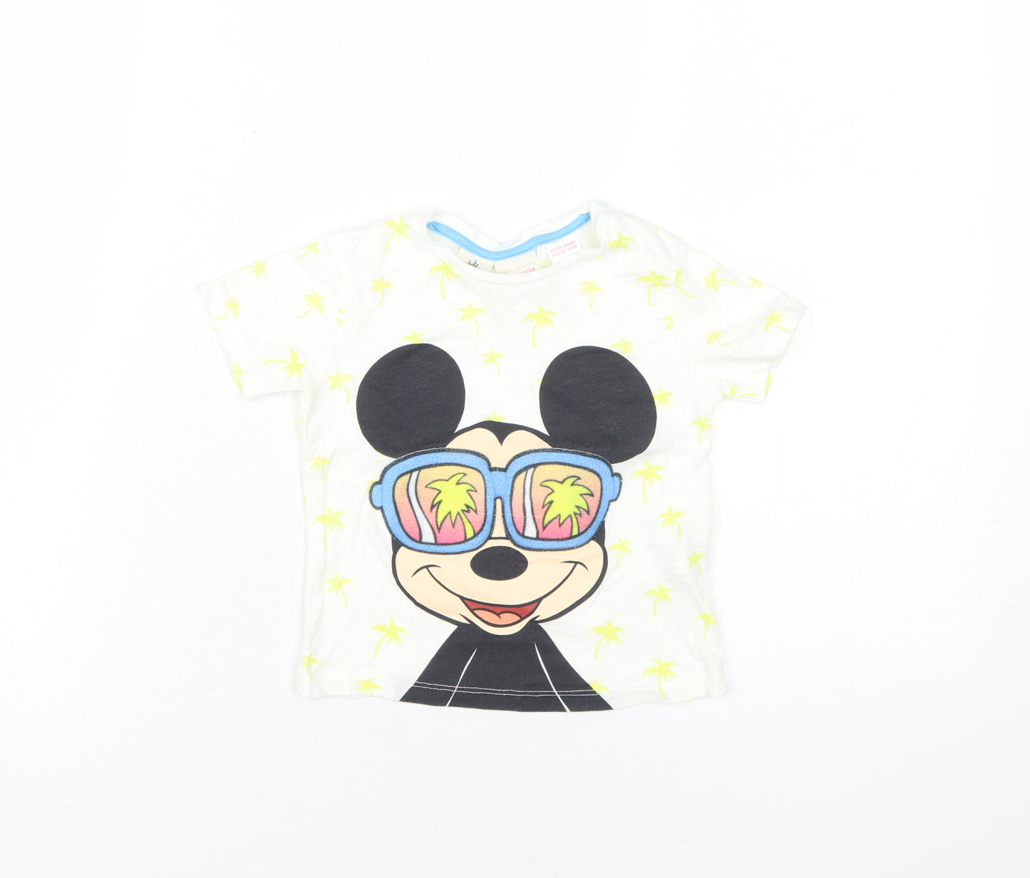 Zara Boys White Mickey Mouse T-Shirt - Size 2 Years
