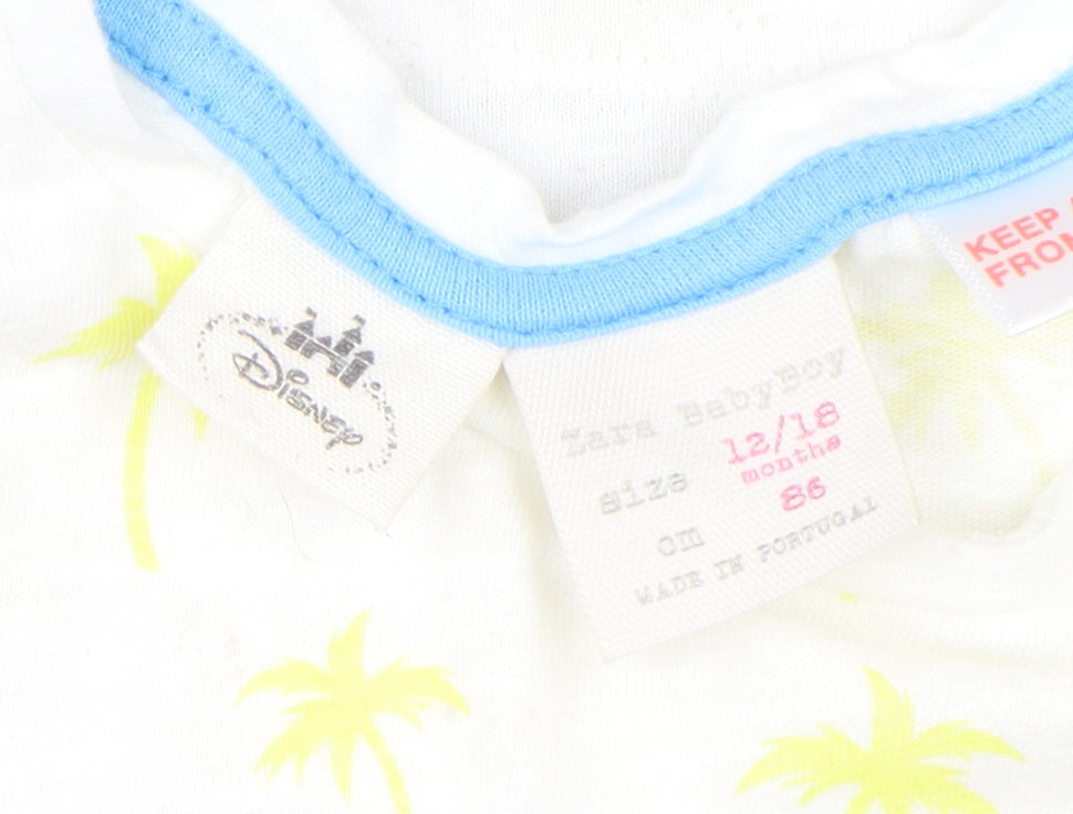 Zara Boys White Mickey Mouse T-Shirt - Size 2 Years