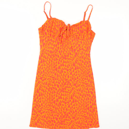 Collective Orange Slip Dress, Women, UK 6, Party Style