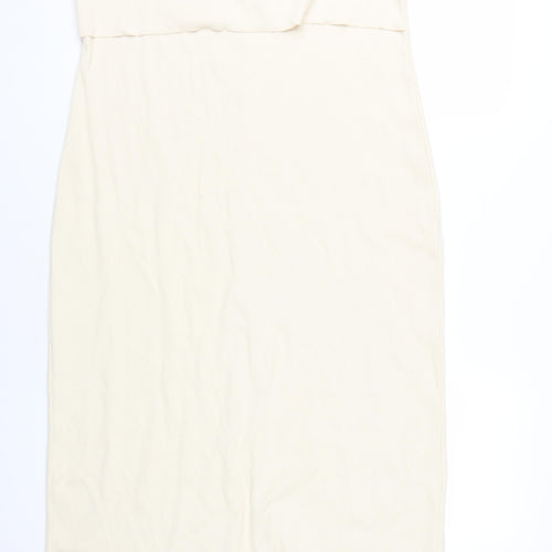 Marks and Spencer Women's Beige Strapless Dress Size 18