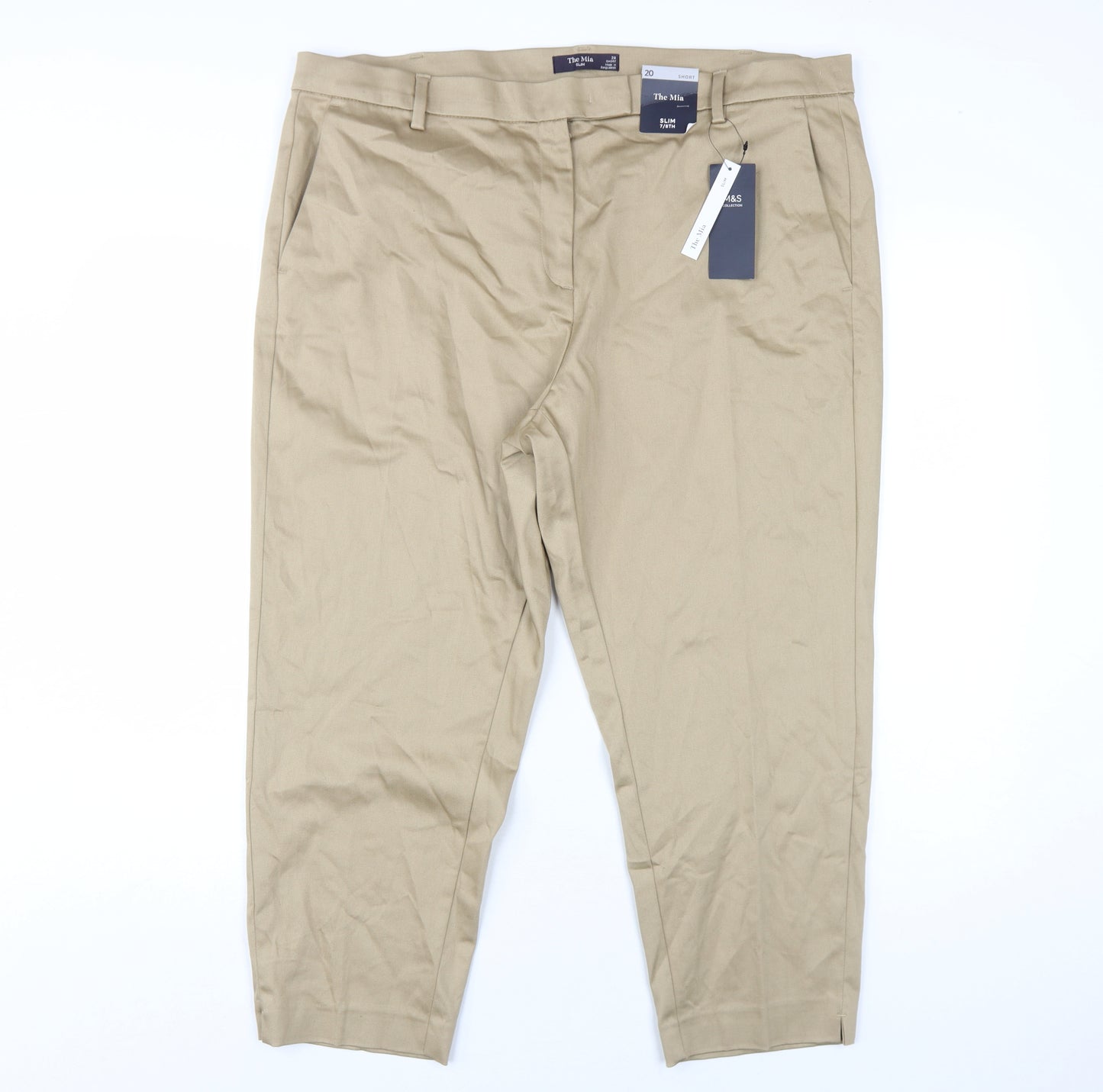 Marks and Spencer Women's Beige Straight Trousers