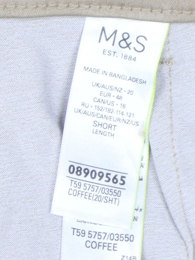 Marks and Spencer Women's Beige Straight Trousers