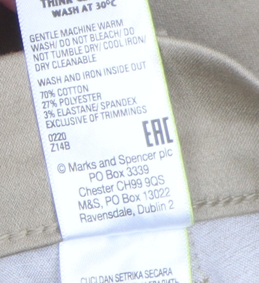 Marks and Spencer Women's Beige Straight Trousers