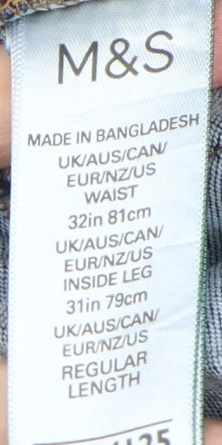 Marks and Spencer Men's Blue Straight Jeans 32