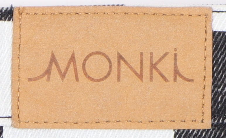 Monki Women's Check Straight Jeans, Size 27