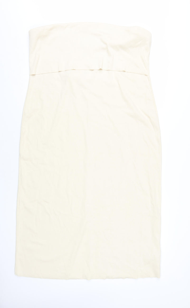 Marks and Spencer Women's Beige Strapless Bodycon Dress