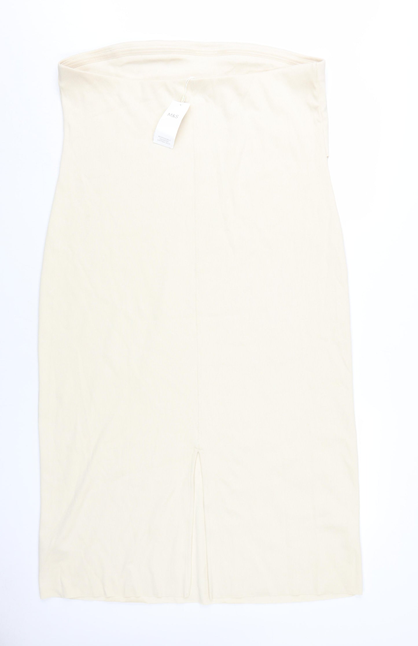 Marks and Spencer Women's Beige Strapless Bodycon Dress