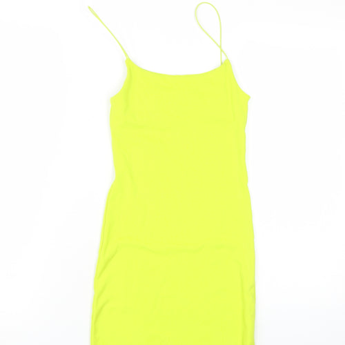 Zara Women's Yellow Slip Dress - M, Summer Casual