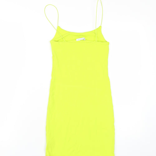 Zara Women's Yellow Slip Dress - M, Summer Casual