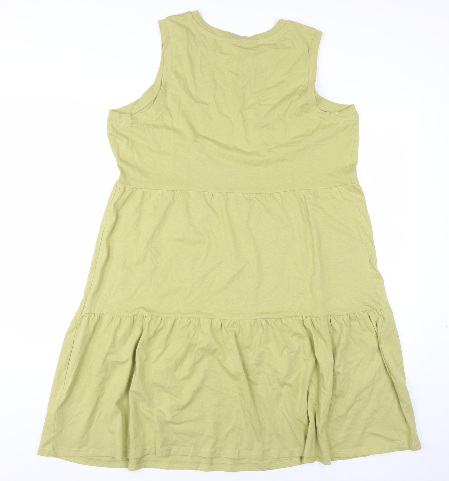 Marks and Spencer Women's Green Cotton Shift Dress