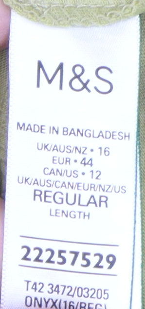 Marks and Spencer Women's Green Cotton Shift Dress