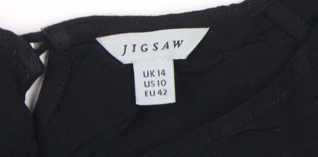 Jigsaw Womens Black Midi Shift Dress Size 14