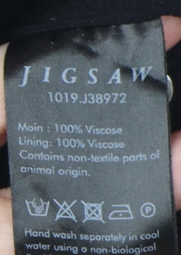 Jigsaw Womens Black Midi Shift Dress Size 14