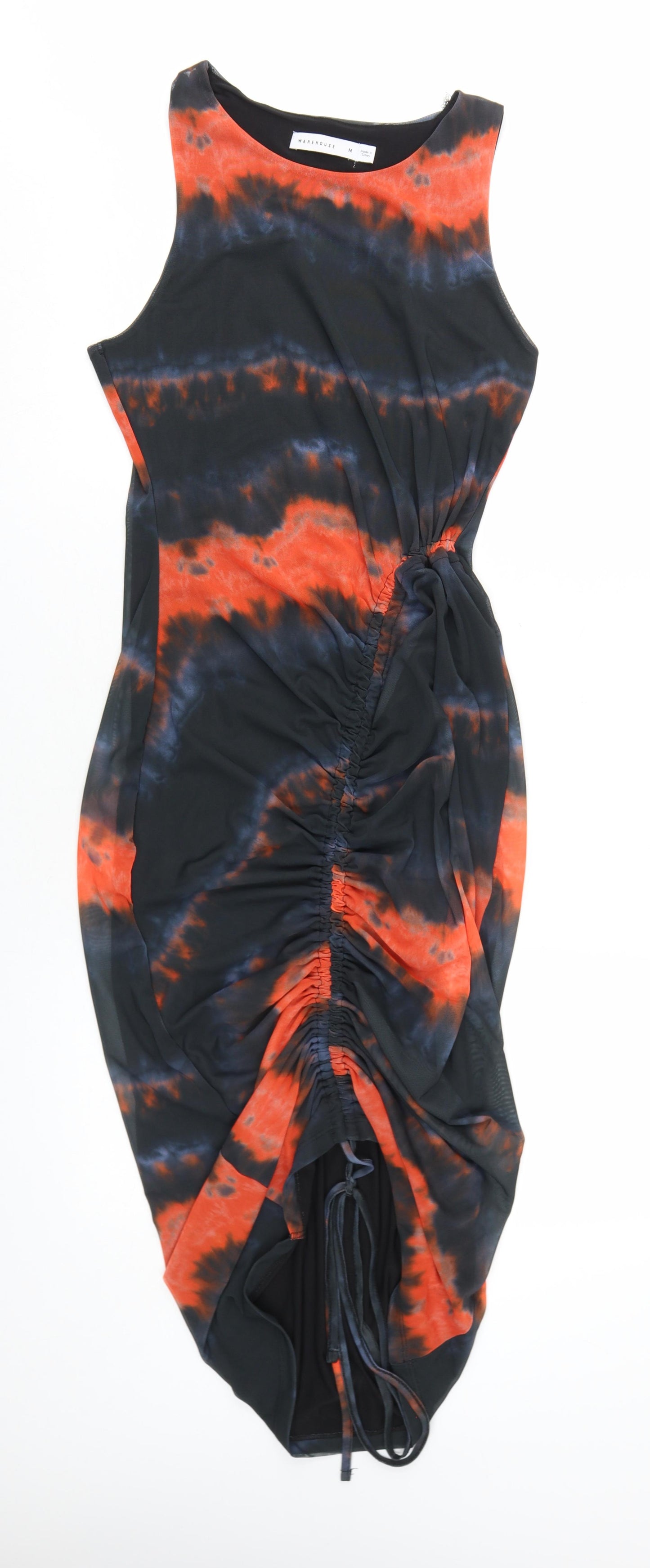 Warehouse Women's Multicoloured Ruched Dress M