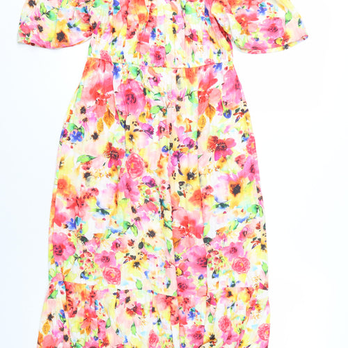 Next Women’s Multicoloured Floral Midi Off-Shoulder Dress