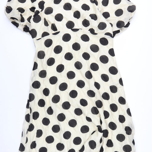 Marks and Spencer Women's Black Polka Dot Dress Size 18
