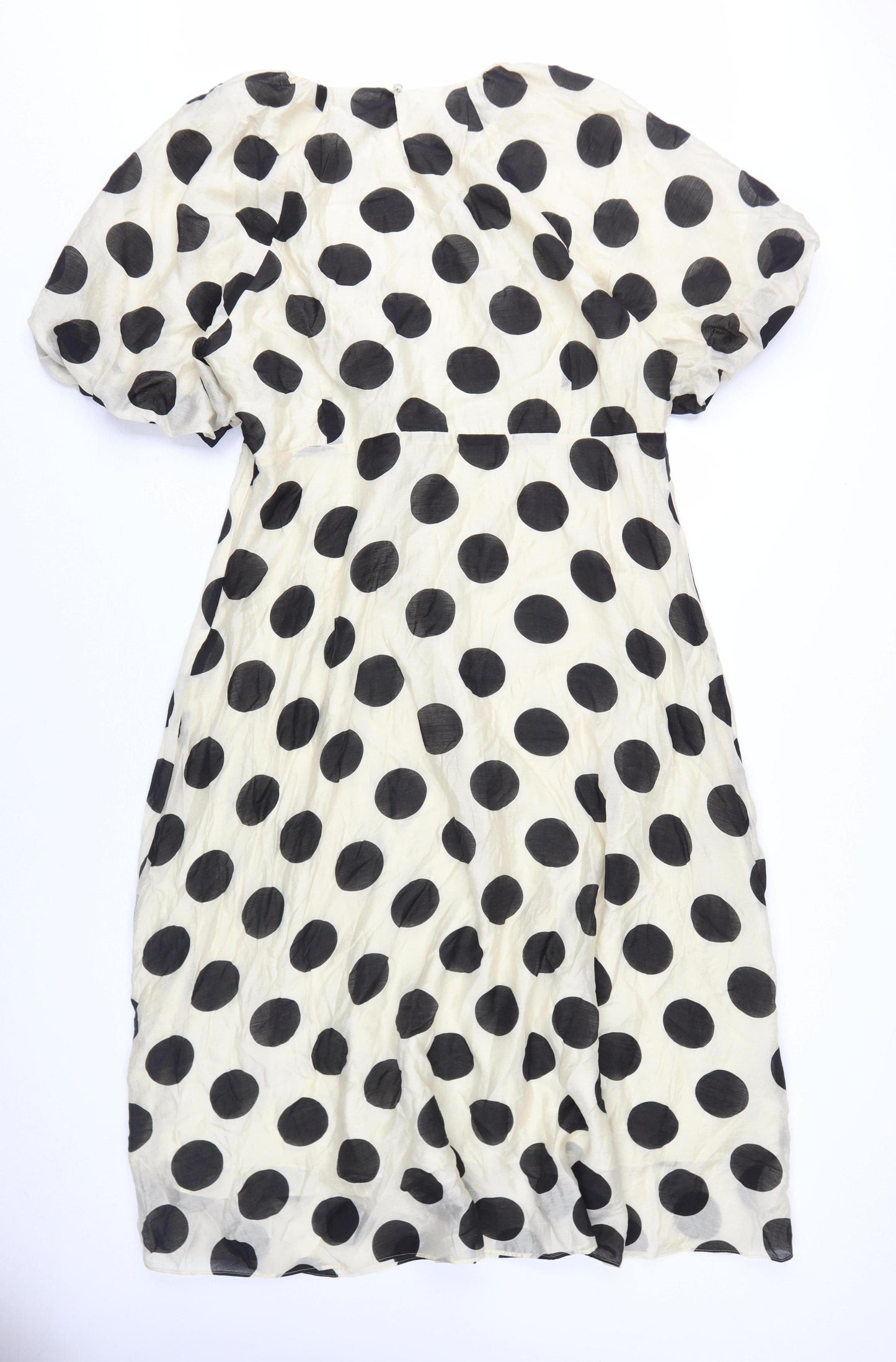 Marks and Spencer Women's Black Polka Dot Dress Size 18