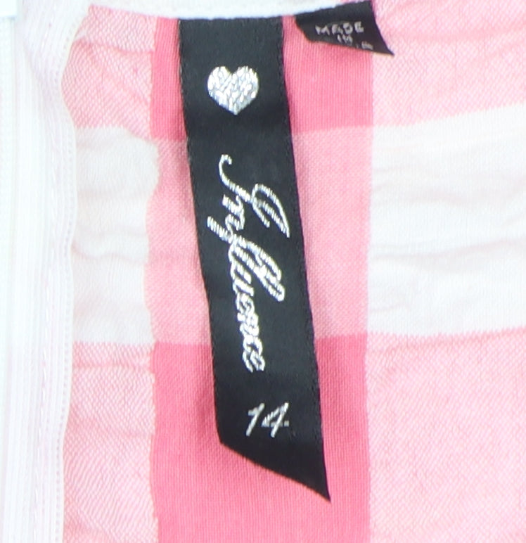 Influence Pink Check Dress for Women, Size 14