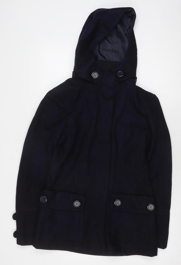 Evita Women's Black Hooded Jacket Size 12