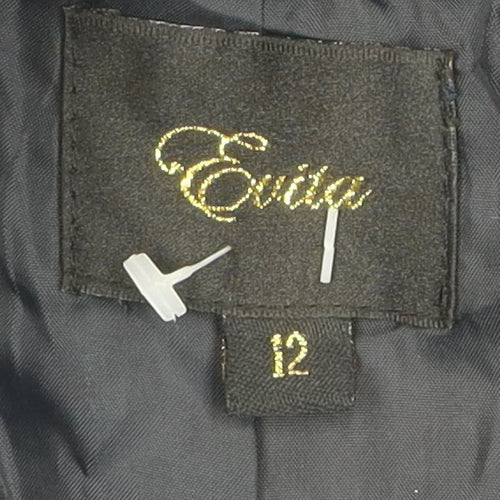 Evita Women's Black Hooded Jacket Size 12