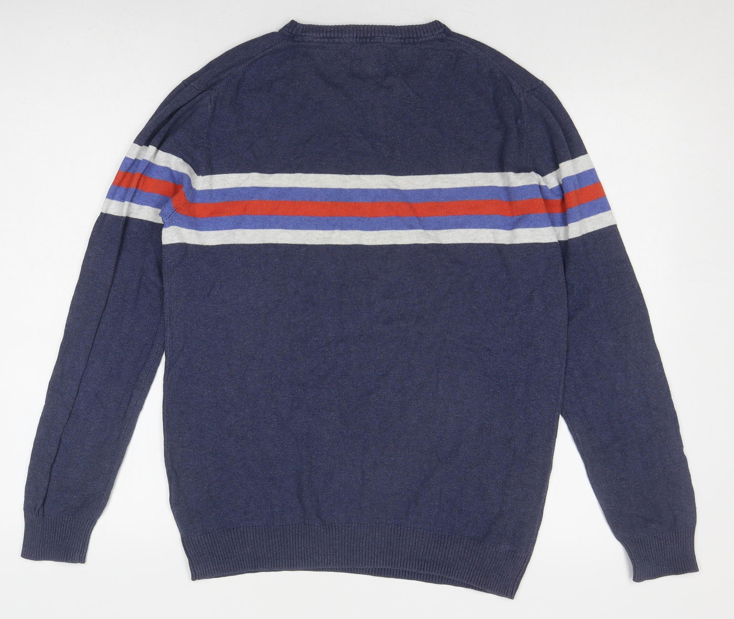 Pepe Jeans Men's Blue Striped Pullover Jumper M
