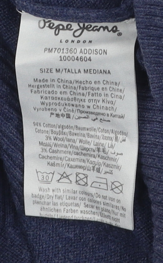 Pepe Jeans Men's Blue Striped Pullover Jumper M