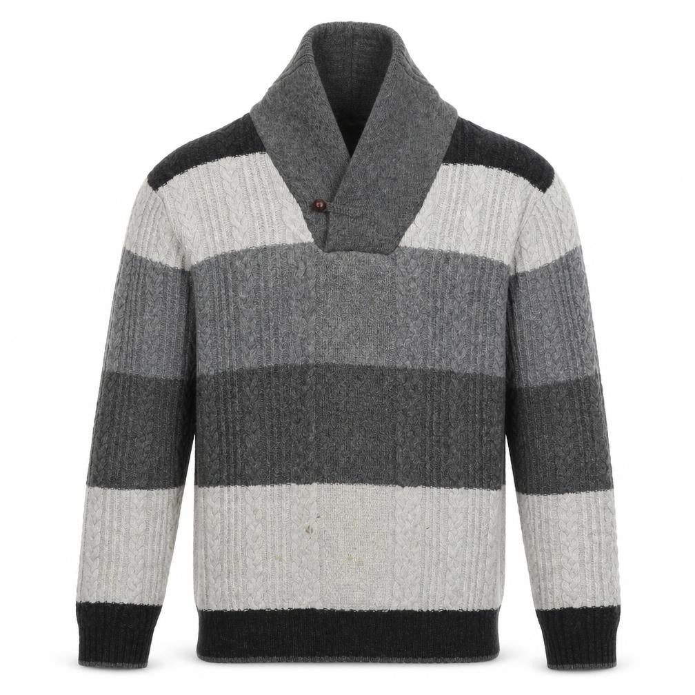 Front view of Brooks Brothers Men's Grey XL Knit jumper